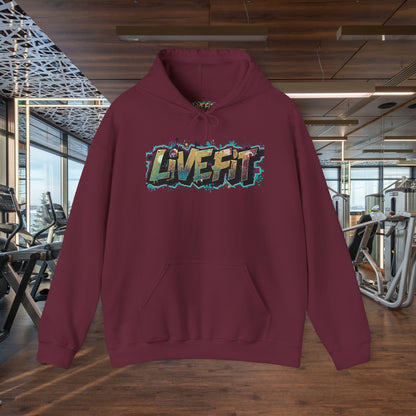 Live Fit Hoodie - Unisex Heavy Blend Sweatshirt - Fitness Enthusiasts -  Gym Wear - Workout Apparel -  Active Lifestyle -  Gift for Him/Her -