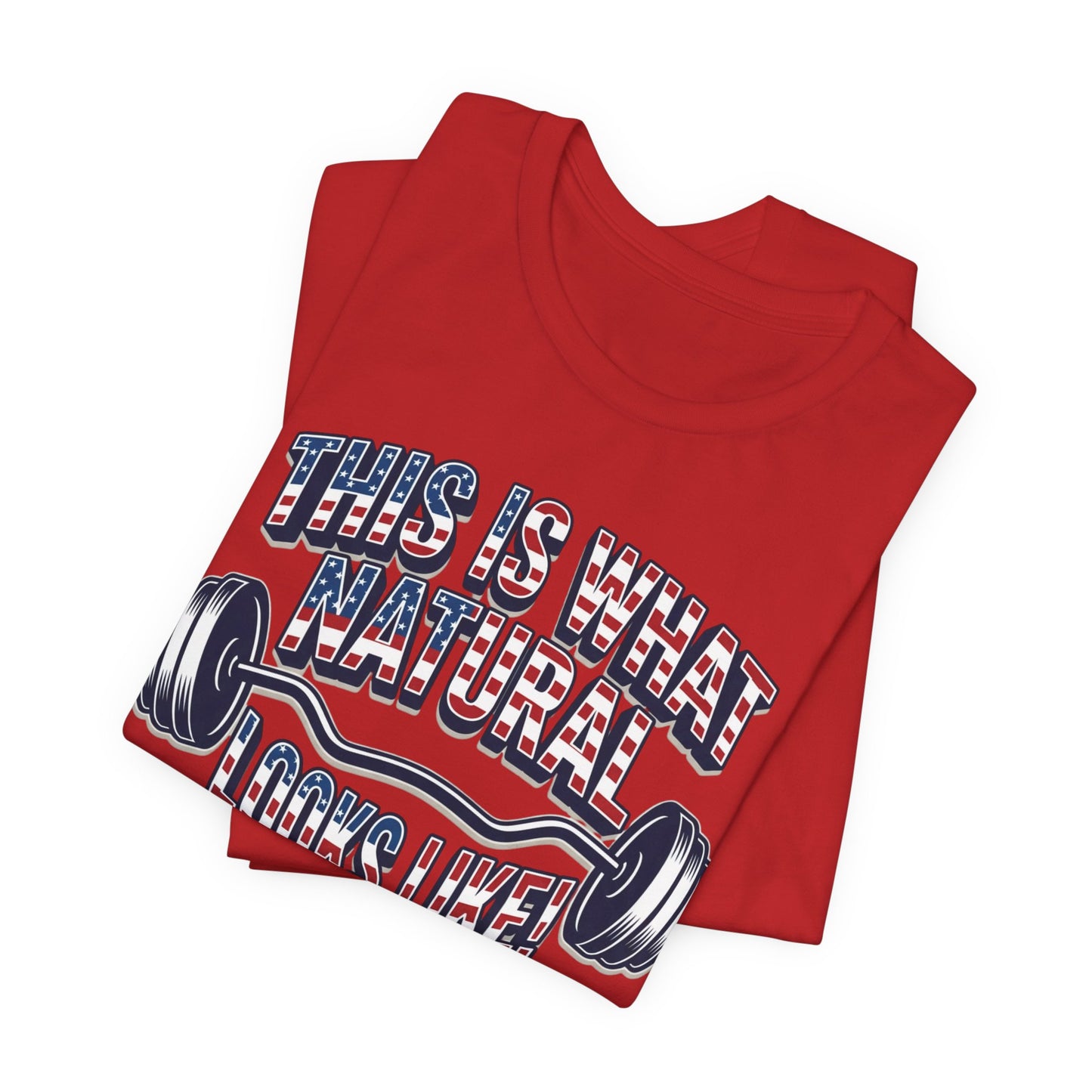 Natural Looks American Flag Gym T-Shirt | Motivational Weightlifting Tee