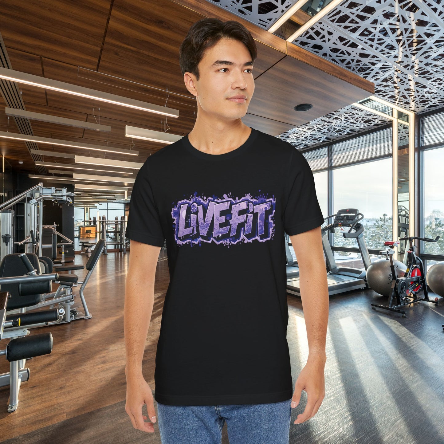 Live Fit Unisex Tee -  Fitness Shirt -  Motivational Graphic Tee -  Workout Apparel -  Casual Wear -  Gift for Gym Lovers -  Active Lifestyle -