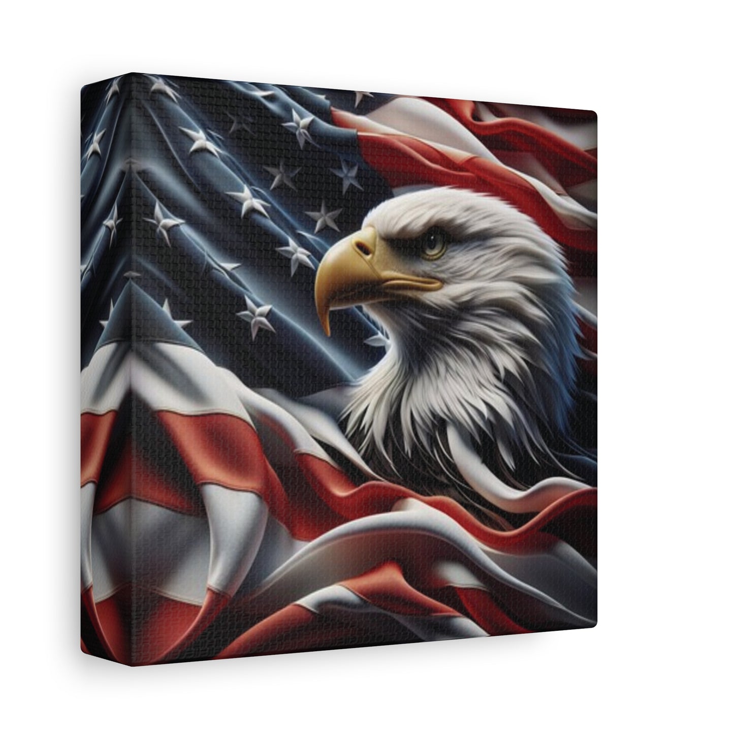 Patriotic Eagle Gallery Wrapped Canvas Art - American Flag Wall Decor - Red White Blue - USA Pride - Holiday Gift -  4th of July Home Decoration - Veteran Gift -  USA Theme Art - Print On Sides - Mirror Sides -