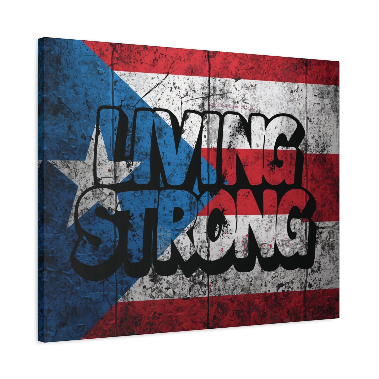 Gallery Wrapped - Puerto Rico Flag -  Matte Canvas Wall Art - Inspirational Decor - Home Wall Decor -