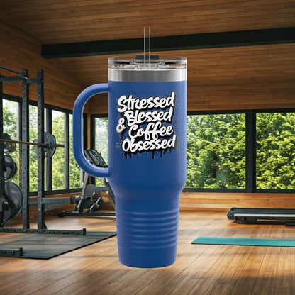 40oz. Insulated Travel Mug: Stressed Blessed, & Coffee Obsessed Print, 7 Different Color Options, Perfect Gift for Coffee Lovers, Gym Goers, Travel Enthusiasts, Holiday [...]