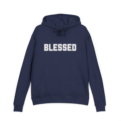 Blessed Hoodie — Cozy French Terry Pullover - with - White - Bold Front & Back Text - Holiday Gift - Fitness