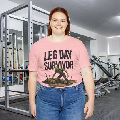 Leg Day Survivor Tee, Fitness Shirt, Workout Apparel, Gym Gift, Unisex Graphic Tee
