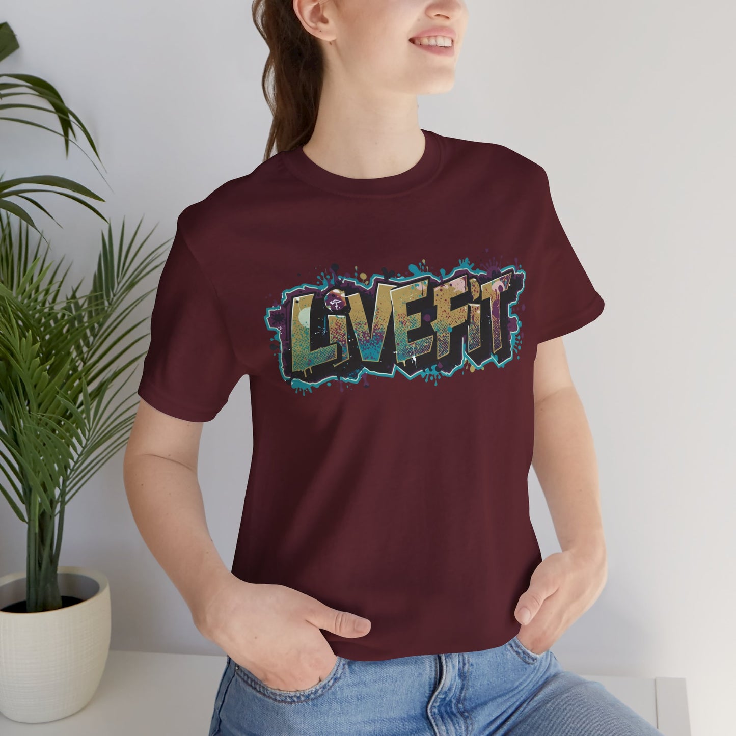LIVE FIT Graphic Fitness Tee - Motivational Workout Apparel