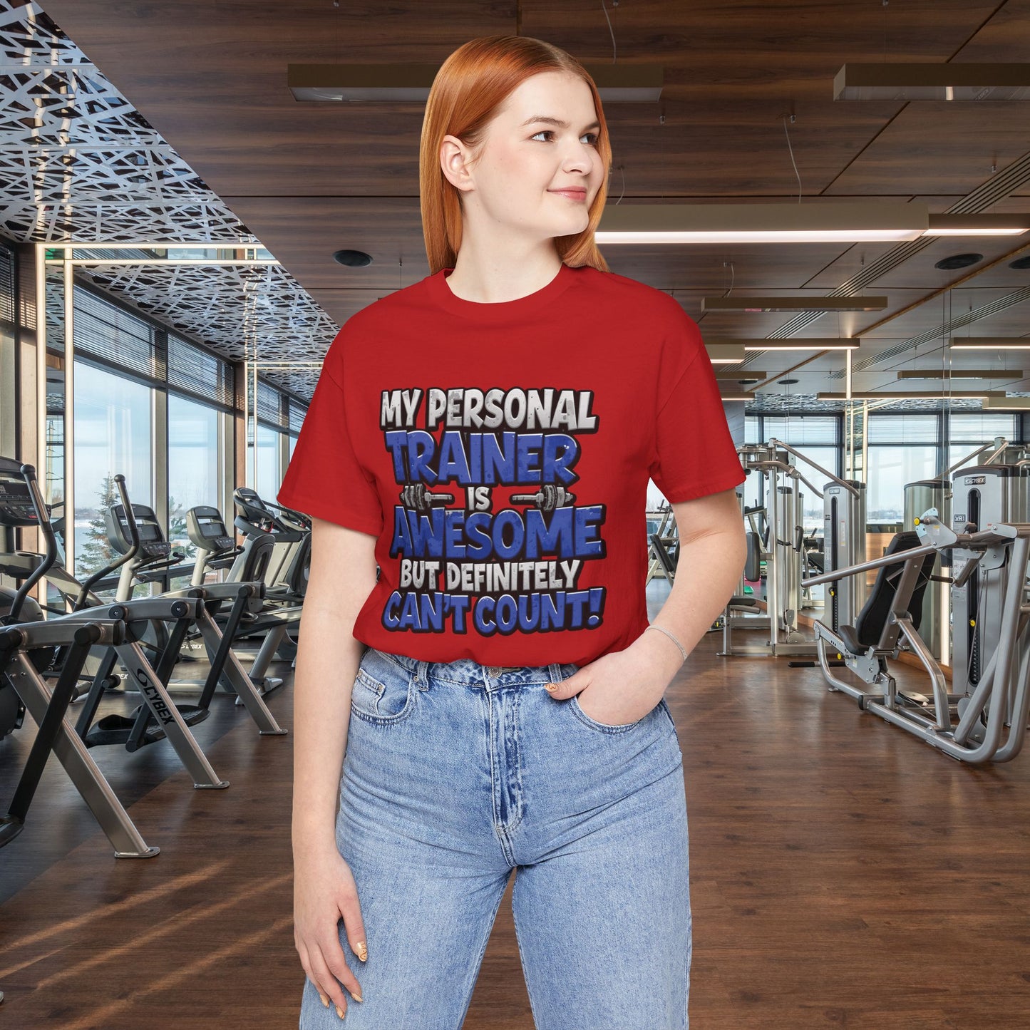 Funny - My Personal Trainer Is Awesome But Definitely Can’t Count! Tee - Great Gift for Fitness Lovers - Gym Humor Shirt - Workout Apparel - Personal Trainer Gift - Fitness Motivation Tee - XS - 4XL
