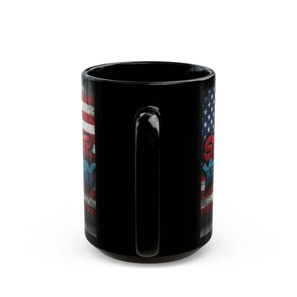 Motivational Mug for Fitness Enthusiasts, Inspirational Coffee Cup, Strength Reminder Gift, Gym Love Mug, USA Flag Design