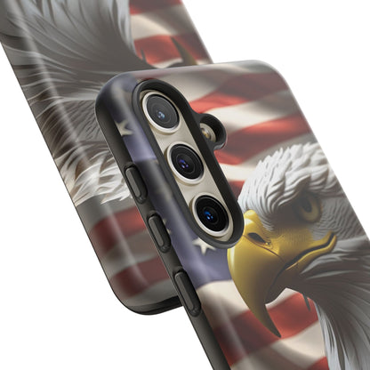 Tough Phone Cases - Patriotic - American Flag Eagle Design - Red White & Blue - Multiple Sizes -