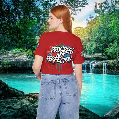 💥 Vibrant   💥   Eye-catching   💥   Motivational    💥 All  Over Print   💥 Unisex T-shirt  💥   Progress  Not  Perfection   💥  Art-Inspired   💥  Apparel  💥  Sizes  XS  x  4XL 💥
