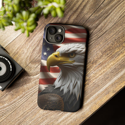 Tough Phone Cases - Patriotic - American Flag Eagle Design - Red White & Blue - Multiple Sizes -