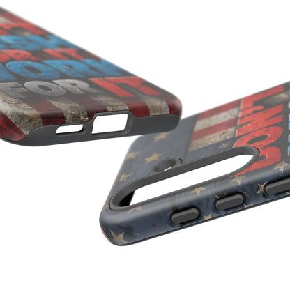Motivational Phone Case - Don't Wish for It, Work for It | Patriotic Design, Gift for Fitness Lovers, USA Flag, Inspirational Decor