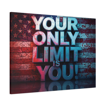Gallery Wrapped - Motivational Canvas Wall Art - Your Only Limit Is You! - Inspirational Decor for Home Office - Inspirational Gift - Vintage American Flag - Limitless Living - Personal [...]