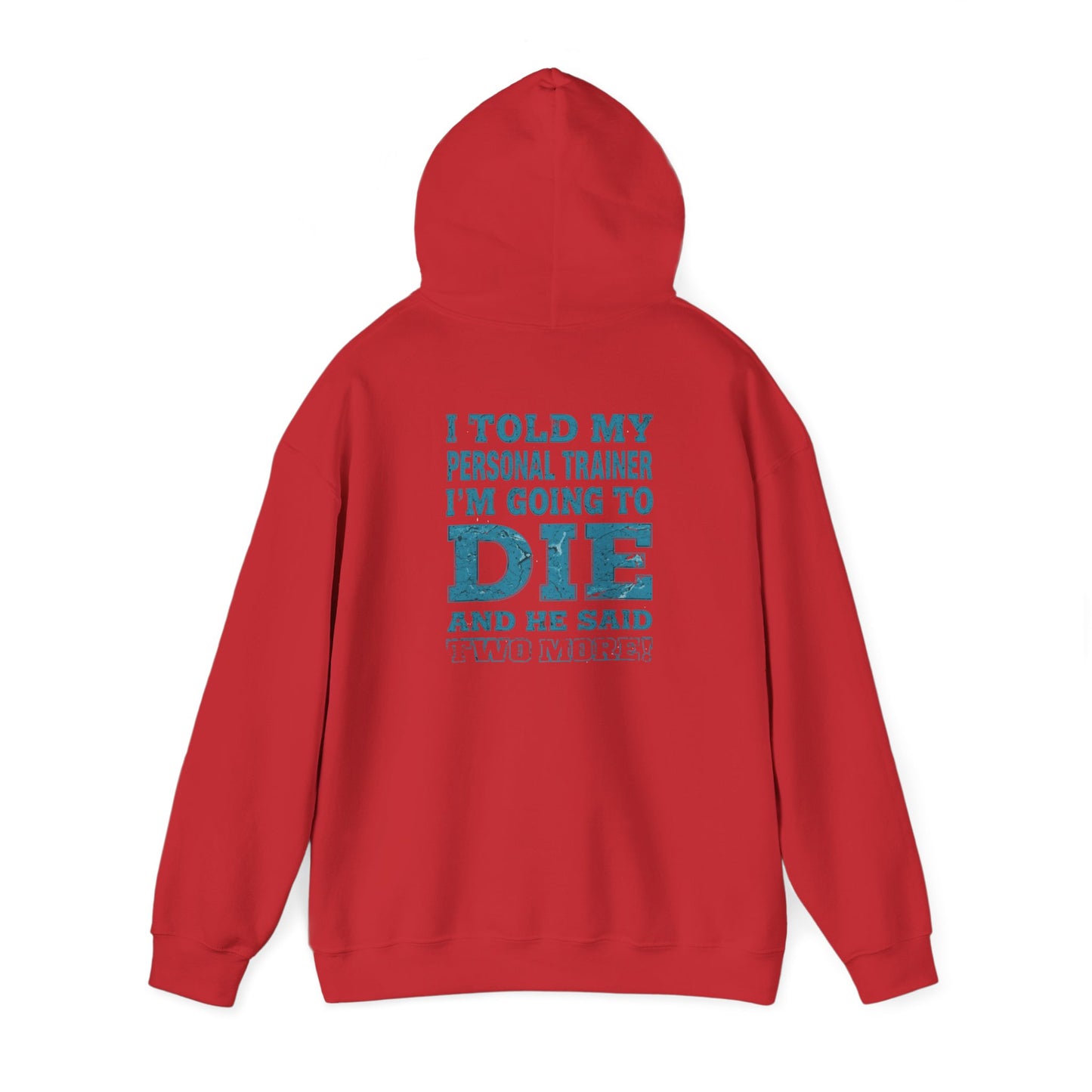 Funny - I Told My Personal Trainer That I'm Going To Die And He Said Two More!  - Design - Workout Hoodie - Sizes - S - 5XL - Gym Humor Sweatshirt - Personal Trainer Gift - Fitness Motivational Apparel