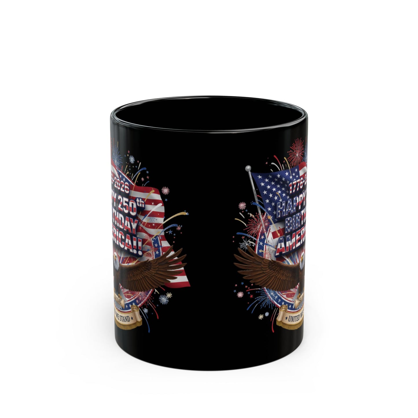Happy 250th Birthday America Mug — Patriotic Eagle Flag Coffee Cup (1776–2026)
