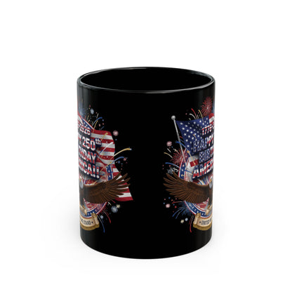Happy 250th Birthday America Mug — Patriotic Eagle Flag Coffee Cup (1776–2026)