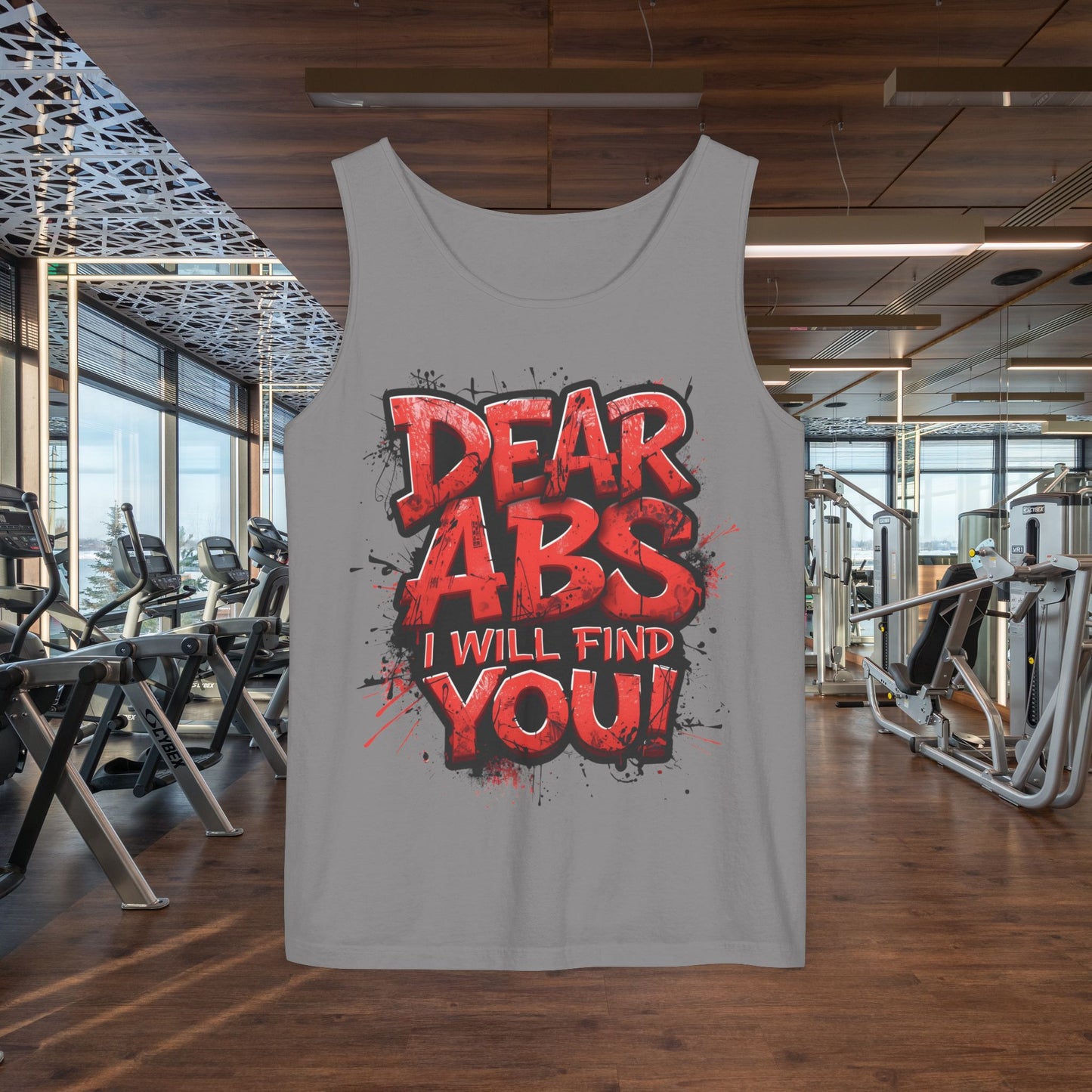 Dear Abs I Will Find You! - Garment-Dyed Tank Top - Funny Gym Tank - Unisex Fitness Apparel - XS-3XL