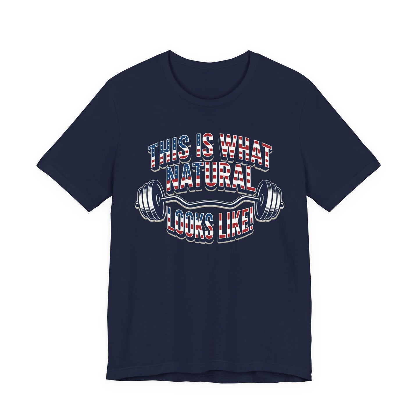 Natural Looks American Flag Gym T-Shirt | Motivational Weightlifting Tee