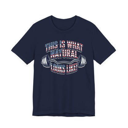 Natural Looks American Flag Gym T-Shirt | Motivational Weightlifting Tee