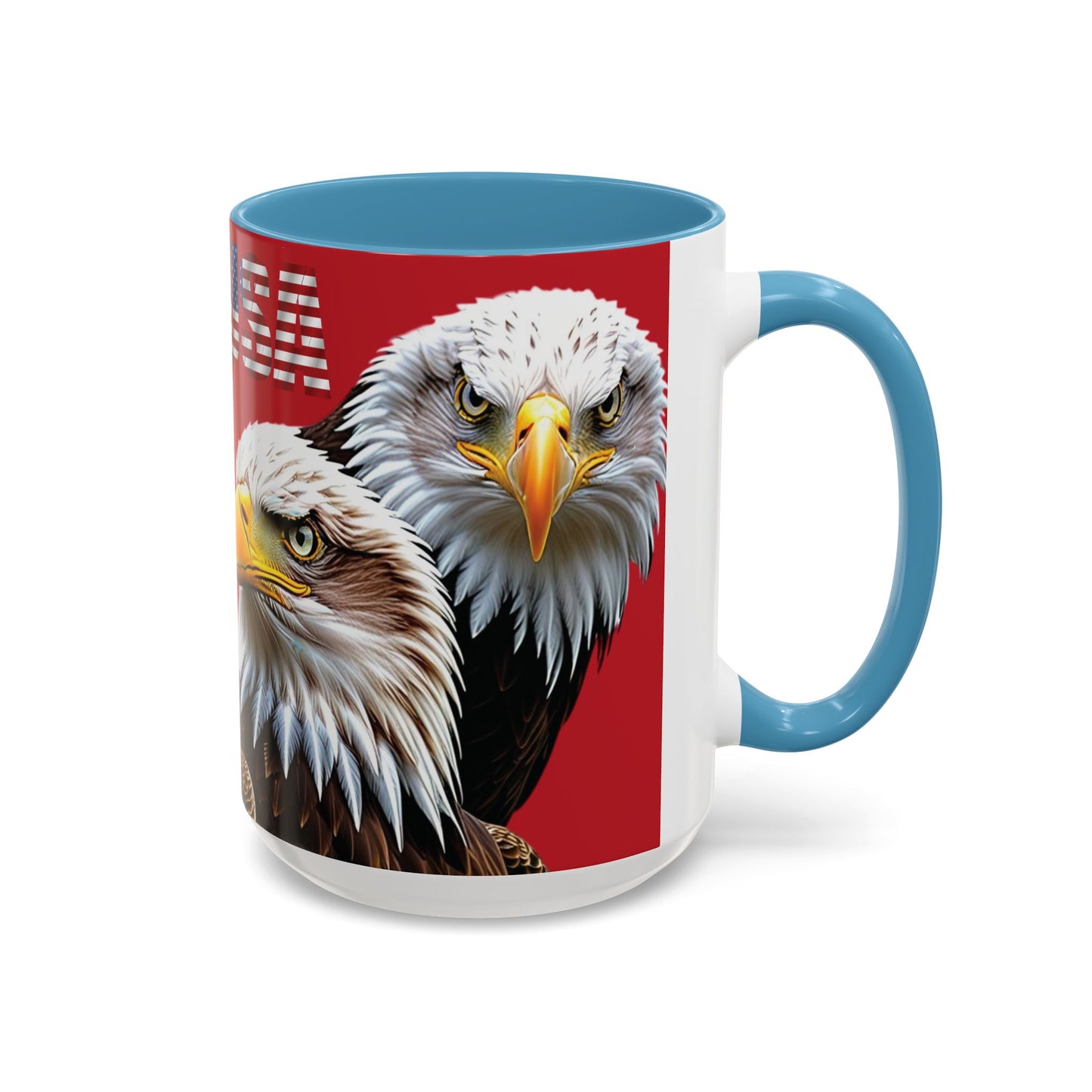 Patriotic Bald Eagle Accent Mug - Red White & Blue - 11oz/15oz - 4 Colors