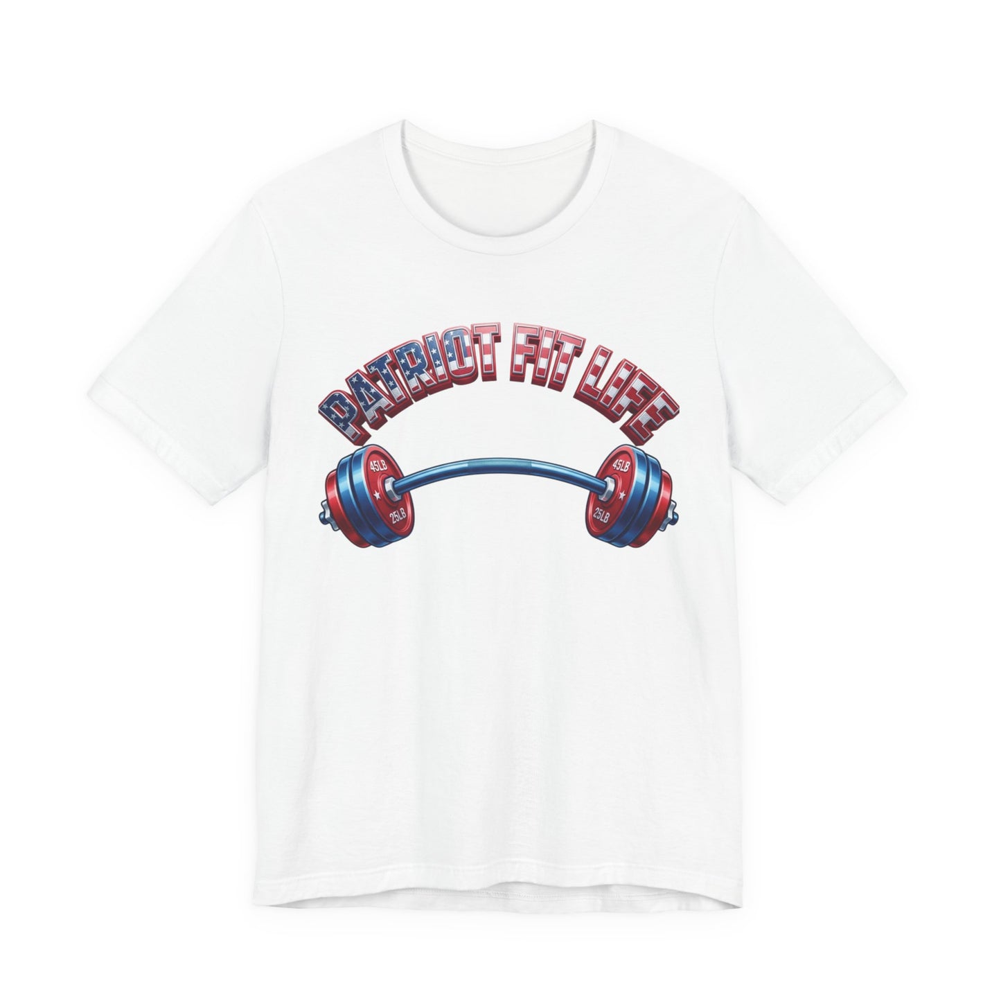 Patriot Fit Life T-Shirt | American Flag Barbell Arch Gym Tee – LIVE FIT