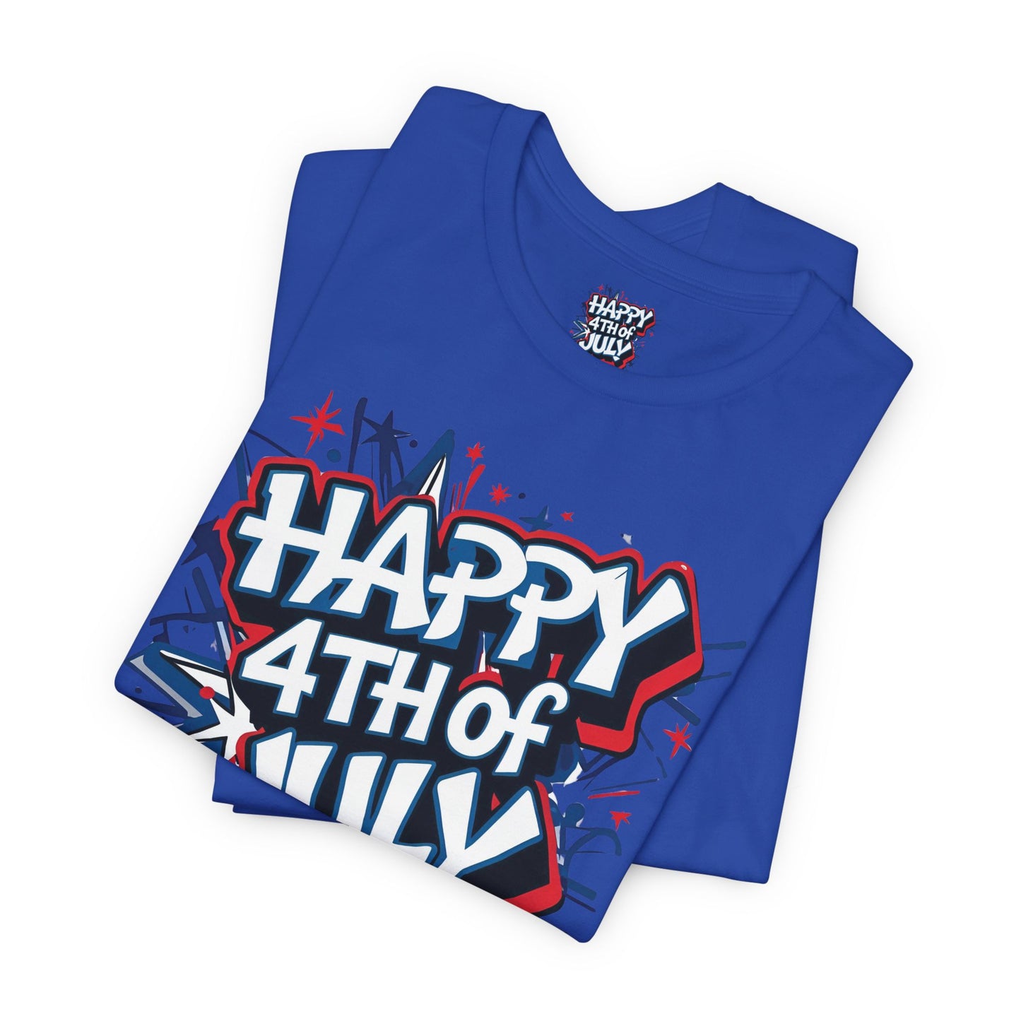 Happy 4th Of July Unisex Jersey Short Sleeve Tee, Independence Day T-Shirt, Patriotic Shirt, Red White Blue Tee, USA Celebration Top