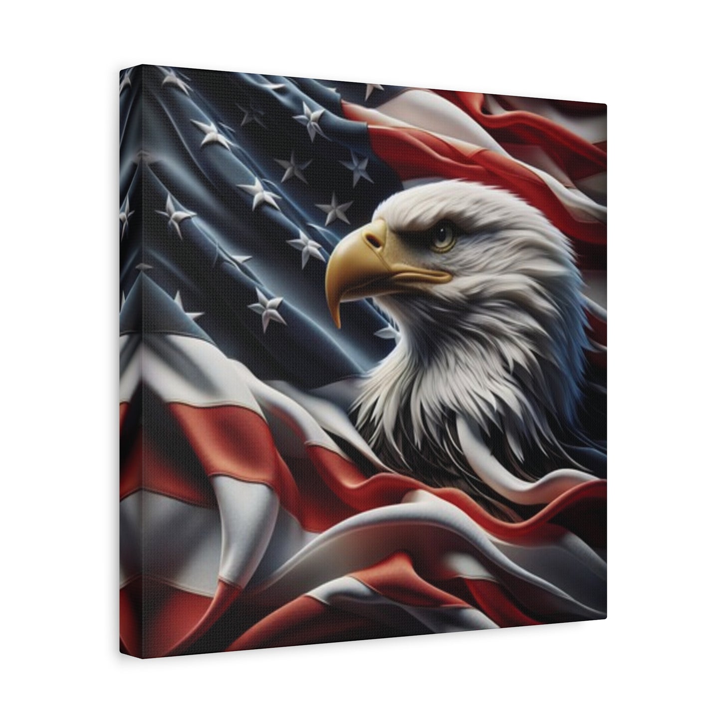 Patriotic Eagle Gallery Wrapped Canvas Art - American Flag Wall Decor - Red White Blue - USA Pride - Holiday Gift -  4th of July Home Decoration - Veteran Gift -  USA Theme Art - Print On Sides - Mirror Sides -