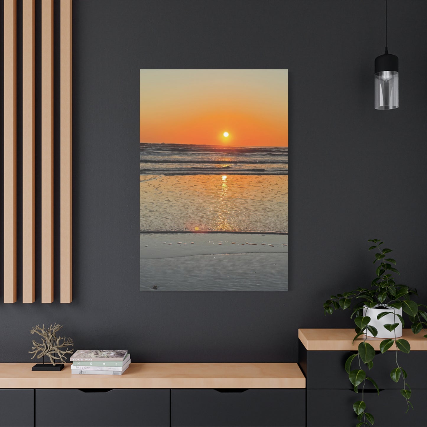 Stunning Sunset Beach Canvas Print, Ocean Decor, Wall Art, Home Decor, Coastal Artwork for Living Room