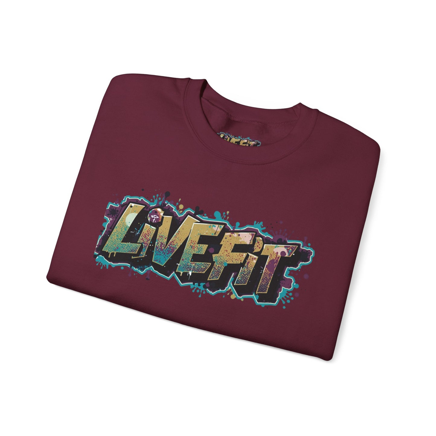 Live Fit Crewneck Sweatshirt - Trendy Fitness Apparel -  Unisex Casual Wear -  Sports Gift -  Workout Fashion -  Street Style Sweatshirt -