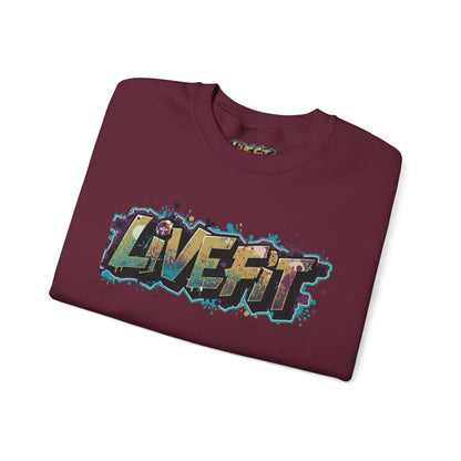 Live Fit Crewneck Sweatshirt - Trendy Fitness Apparel -  Unisex Casual Wear -  Sports Gift -  Workout Fashion -  Street Style Sweatshirt -