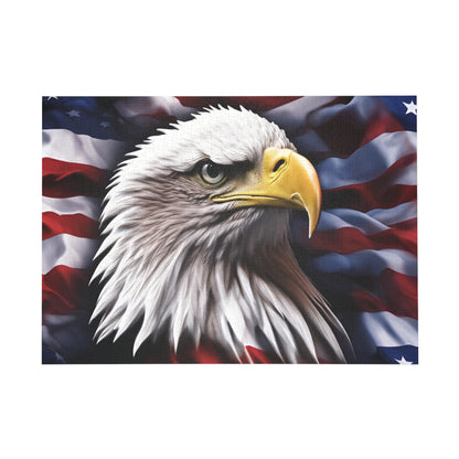 Puzzle - American Bald Eagle Red White & Blue Puzzles - 96 - 252 - 500 & 1000 Piece Options - Patriotic Artwork