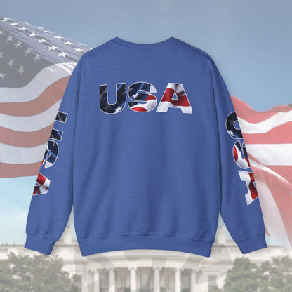 Patriotic USA Crewneck Sweatshirt - Unisex Heavy Blend - American Pride - National Pride Gift - S-5XL