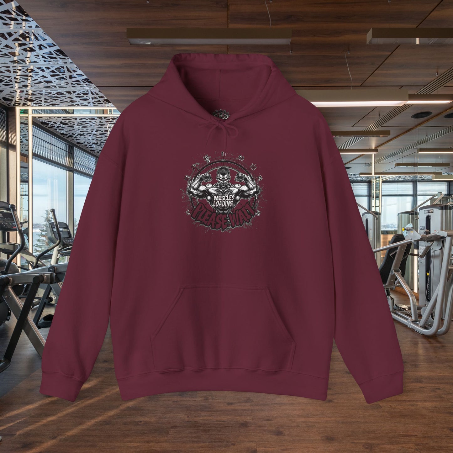 Unisex - Muscles Loading…Please Wait - Heavy Blend™ Hooded Sweatshirt - Motivational Fitness Hoodie - Workout Sweatshirt - Gym Apparel - Inspirational Gift - Holiday Gift