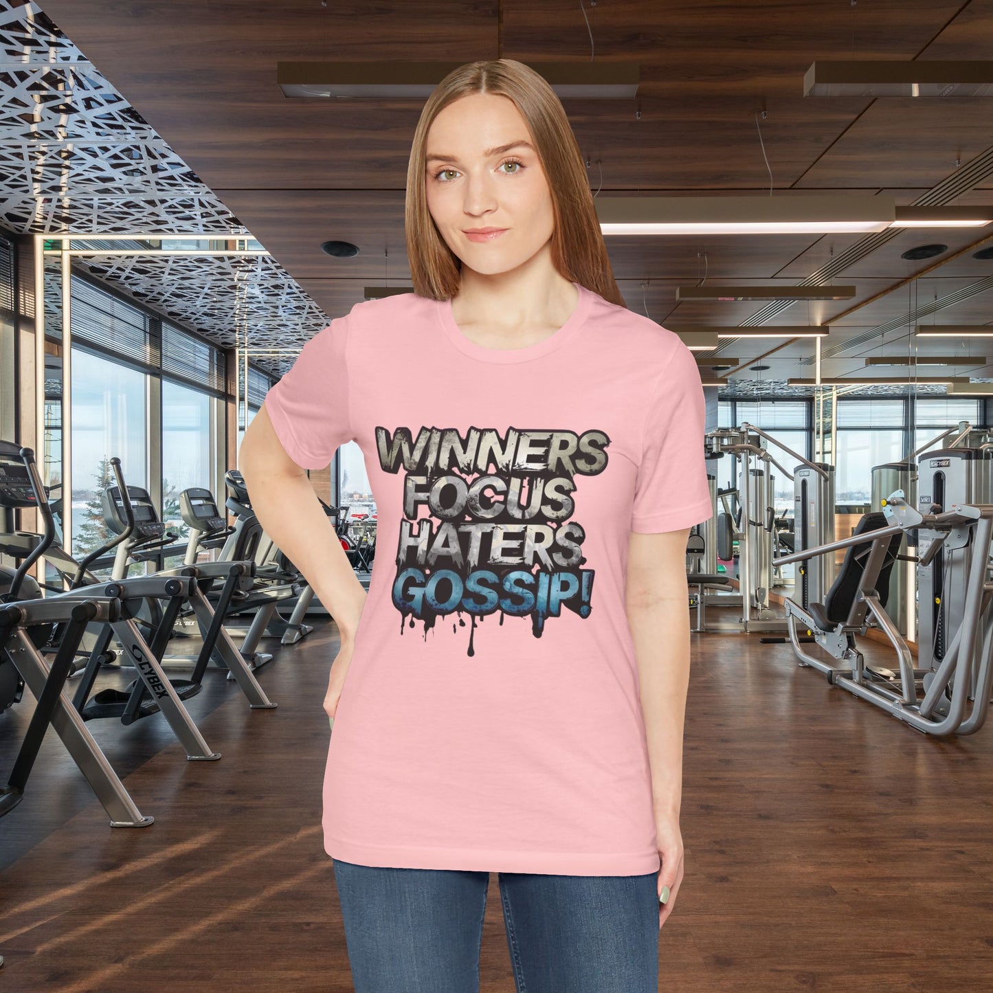 Winners Focus Haters Gossip! Tee - Motivational Graphic Shirt -  Unisex Tee for Casual Wear -  Gift for Friends -  Streetwear Fashion