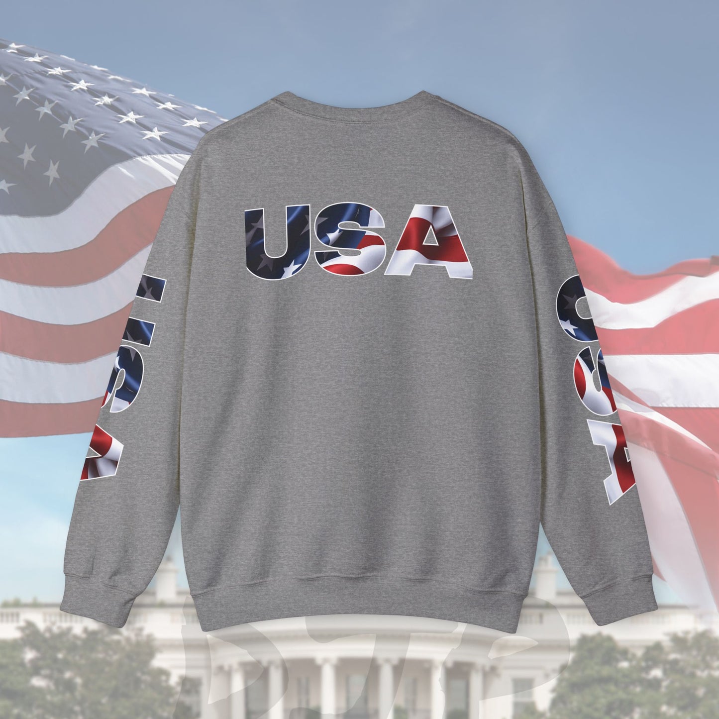 Patriotic USA Crewneck Sweatshirt - Unisex Heavy Blend - American Pride - National Pride Gift - S-5XL