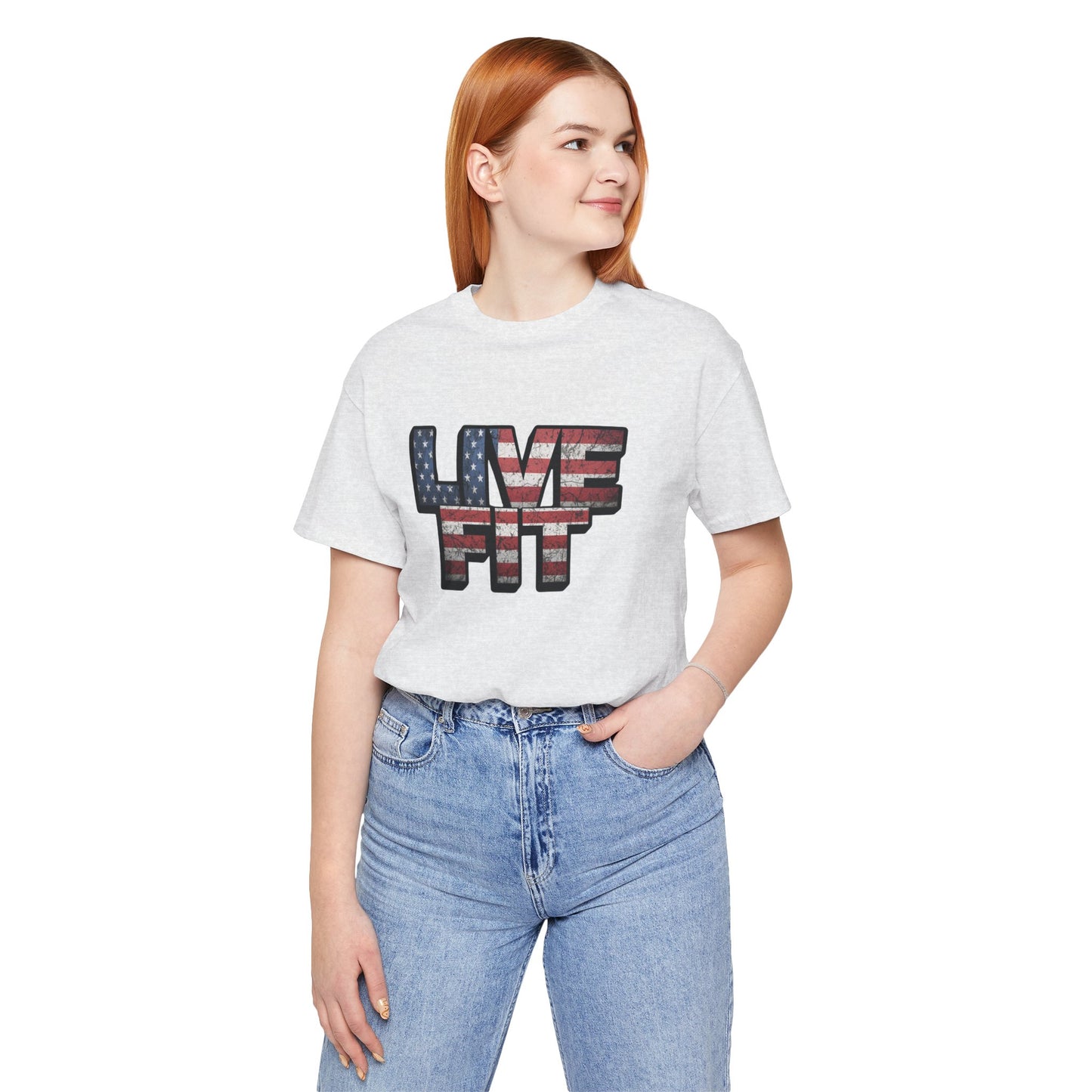 LIVE FIT Patriotic T-Shirt - American Flag Red White Blue - Unisex Fitness Tee