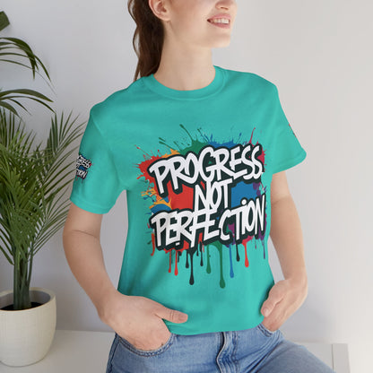 💥 Vibrant   💥   Eye-catching   💥   Motivational    💥 All  Over Print   💥 Unisex T-shirt  💥   Progress  Not  Perfection   💥  Art-Inspired   💥  Apparel  💥  Sizes  XS  x  4XL 💥