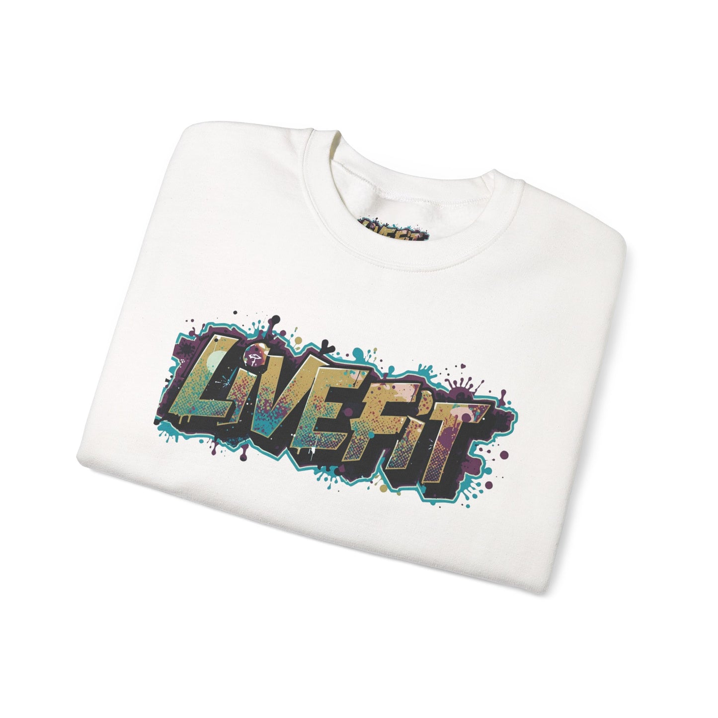 Live Fit Crewneck Sweatshirt - Trendy Fitness Apparel -  Unisex Casual Wear -  Sports Gift -  Workout Fashion -  Street Style Sweatshirt -