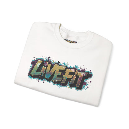 Live Fit Crewneck Sweatshirt - Trendy Fitness Apparel -  Unisex Casual Wear -  Sports Gift -  Workout Fashion -  Street Style Sweatshirt -