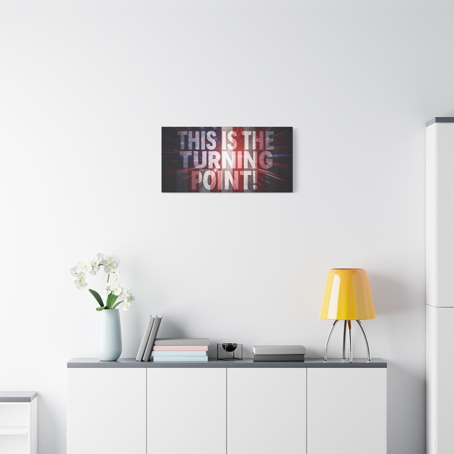 Charlie Kirk - This Is The Turning Point! - Red White Blue - Stunning American Flag Backdrop Design - Patriotic - Motivational Wall Art - Canvas - Multiple Sizes