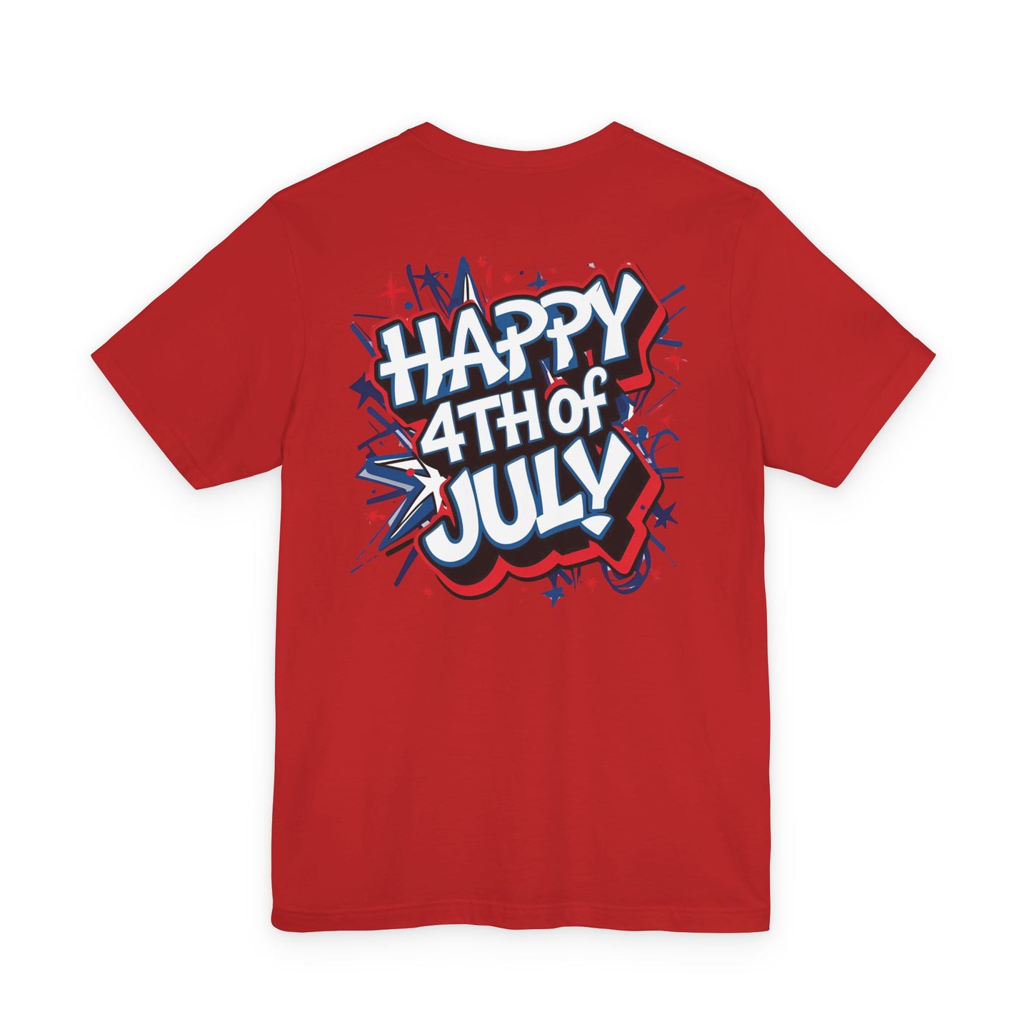 Happy 4th Of July Unisex Jersey Short Sleeve Tee, Independence Day T-Shirt, Patriotic Shirt, Red White Blue Tee, USA Celebration Top