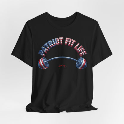 Patriot Fit Life Gym Life T-Shirt | American Flag Barbell Tee – LIVE FIT