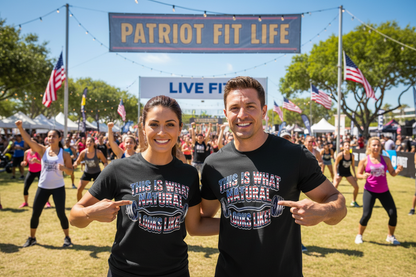 Natural Looks American Flag Gym T-Shirt | Motivational Weightlifting Tee
