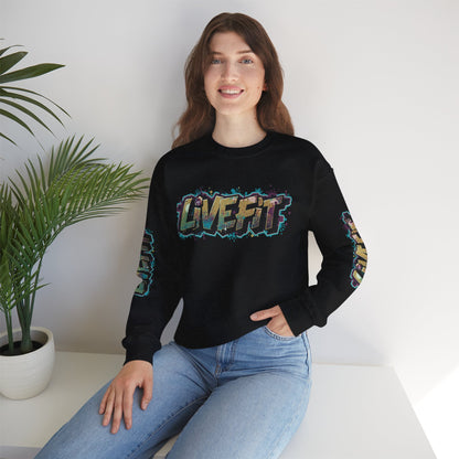 Live Fit Crewneck Sweatshirt - Trendy Fitness Apparel -  Unisex Casual Wear -  Sports Gift -  Workout Fashion -  Street Style Sweatshirt -