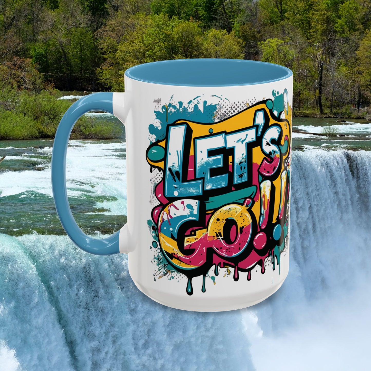 Vibrant   Ceramic  Mug    Inspirational      Let's Go!     Graffiti  Mug      Coffee Mug        Progress  Not  Perfection   Sizes   11oz  &  15oz    Birthday Gift   Graduation Gift    8  Different  Color Options