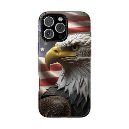 Tough Phone Cases - Patriotic - American Flag Eagle Design - Red White & Blue - Multiple Sizes -