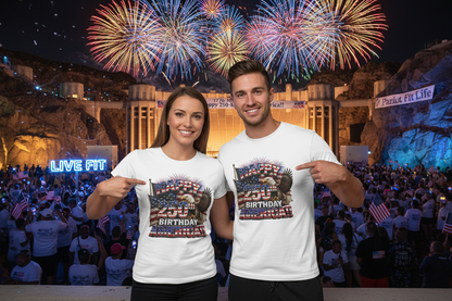 Happy 250th Birthday America T-Shirt | Patriotic Eagle & Flag 4th of July Tee