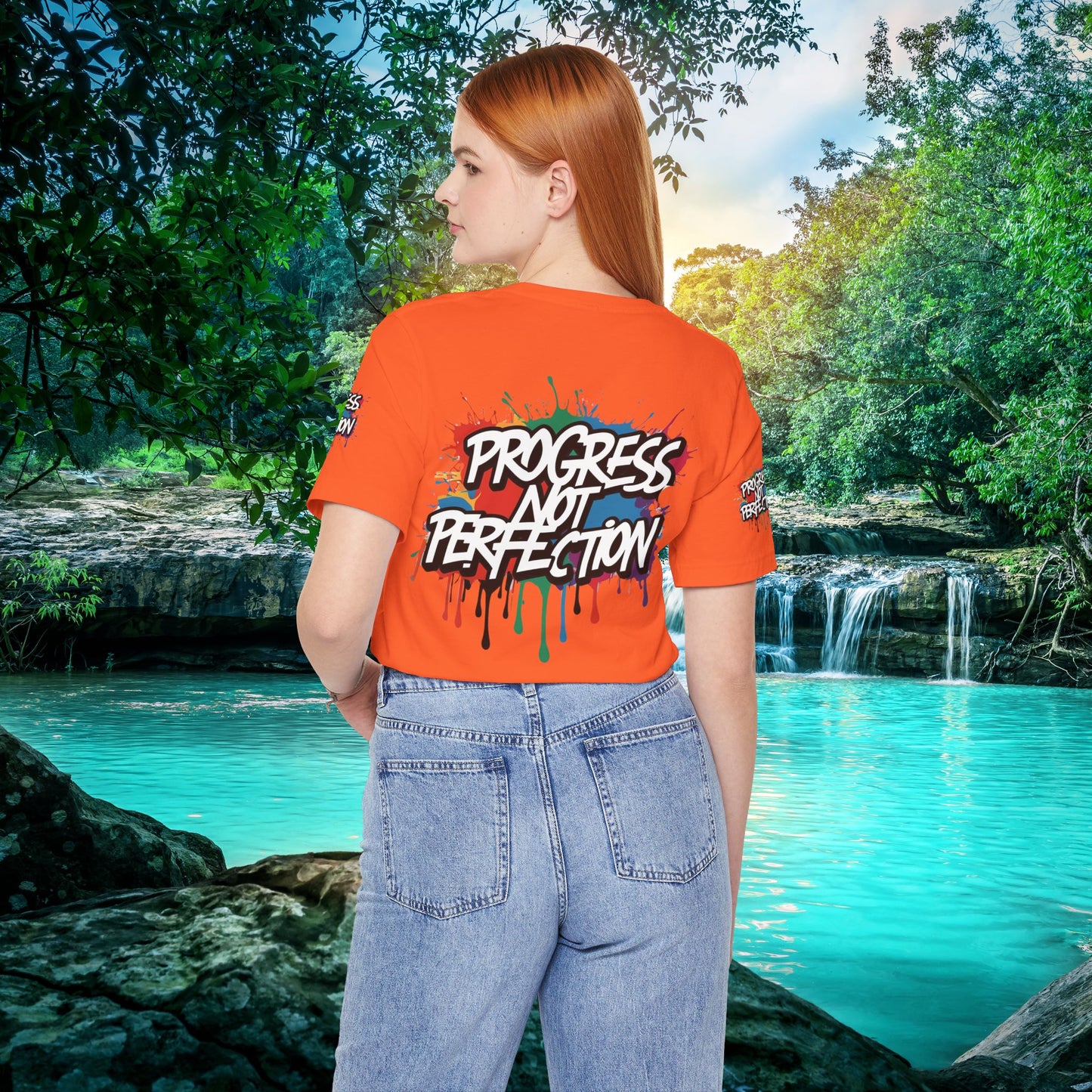 💥 Vibrant   💥   Eye-catching   💥   Motivational    💥 All  Over Print   💥 Unisex T-shirt  💥   Progress  Not  Perfection   💥  Art-Inspired   💥  Apparel  💥  Sizes  XS  x  4XL 💥
