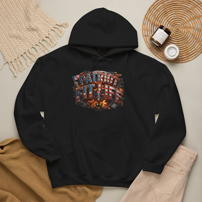 Patriot Fit Life Halloween Graphic Hoodie — American Flag Eagle Vintage Design