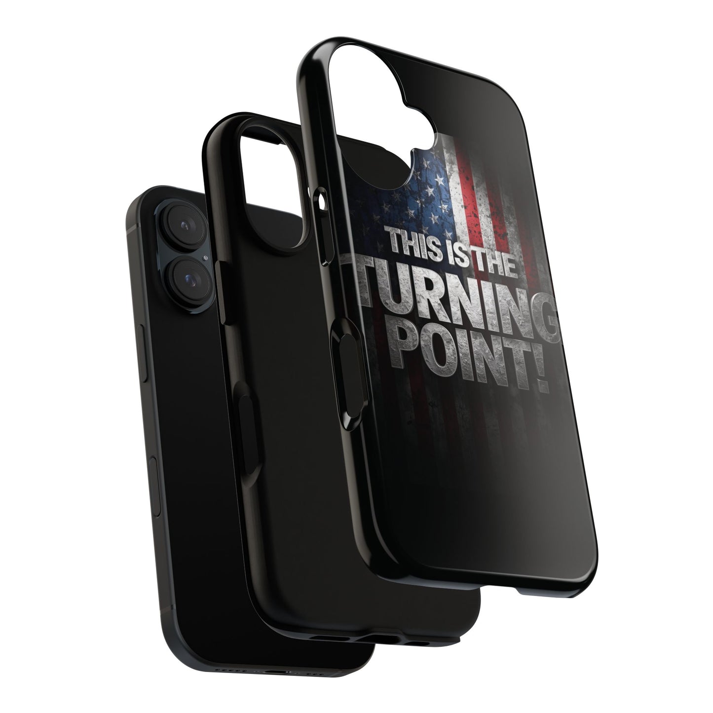 Stunning Patriotic Protective Cell Phone Case -  Charlie Kirk - This Is The Turning Point! - Red White Blue - Beautiful American Flag Backdrop Design - Perfect Gift for Everyday Use, Durable Cover, Stylish Protection