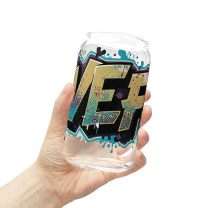 LIVE FIT - Graffiti Art Sipper Glass - 16oz - Unique Drinkware - Cool Gift - Summer Beverage - Eco-Friendly - Stylish Decor